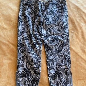 Torrid Denim Black and Gray Floral Pants